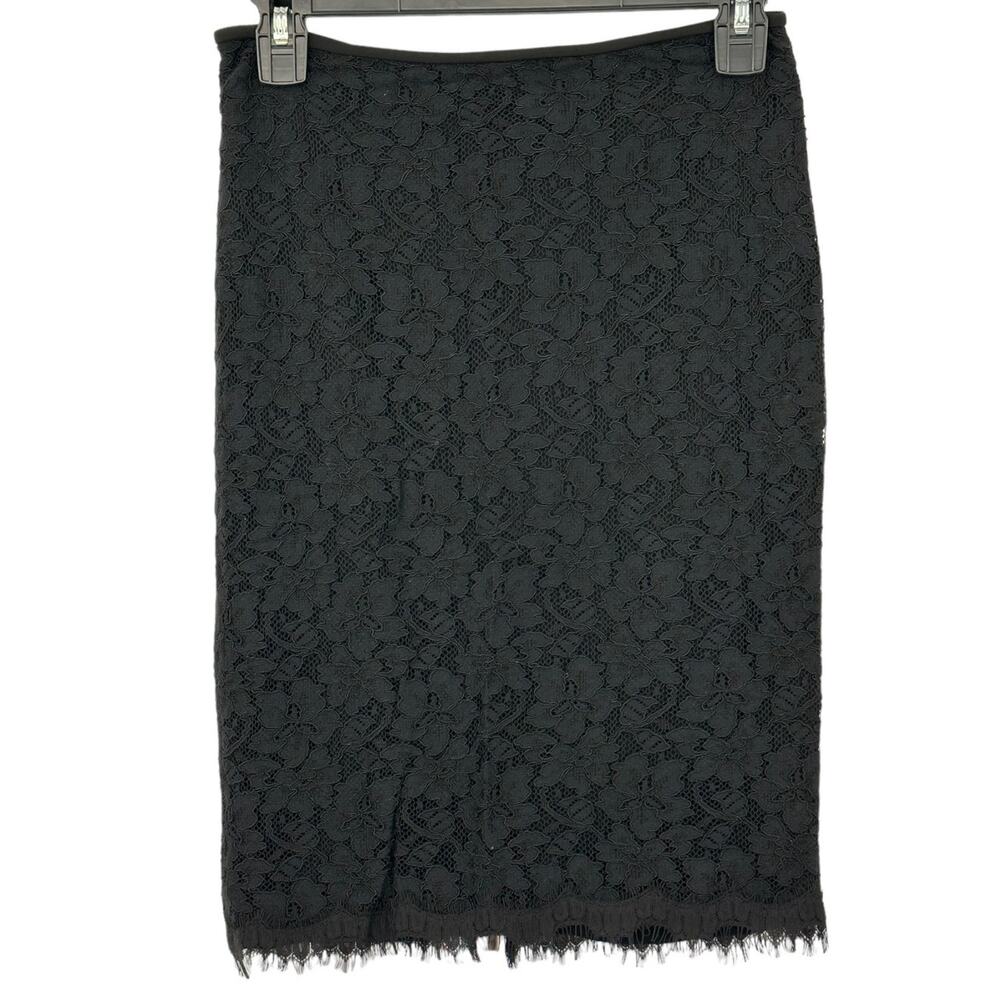 Diane von Furstenberg Skirt Womens 2 Scotia‎ Lace Black Whimsigoth Office Career